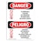 Signmission OSHA Danger, Flammable Liquids No Smoking Bilingual, 14in X 10in Decal, OS-DS-D-1014-VS-1243 OS-DS-D-1014-VS-1243 - alternate 1